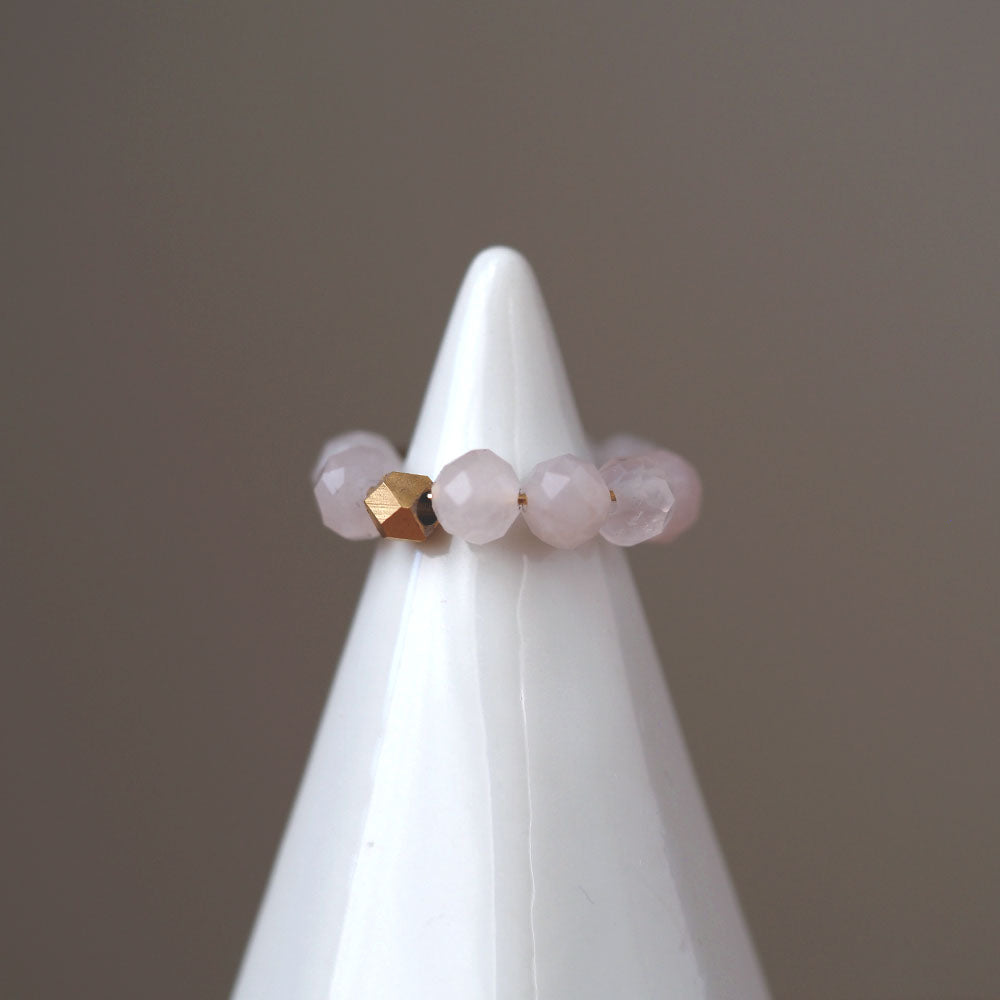 Natural stone rose quartz ear cuff | Round cut 4mm | Quality AA | October birthstone