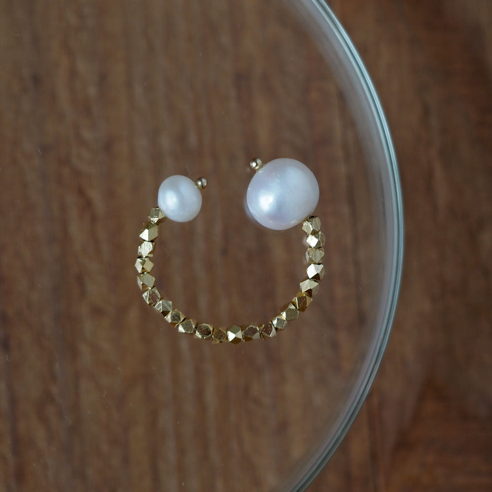 | 2way | Freshwater pearl x gold ear cuff