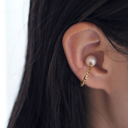 | 2way | Freshwater pearl x gold ear cuff