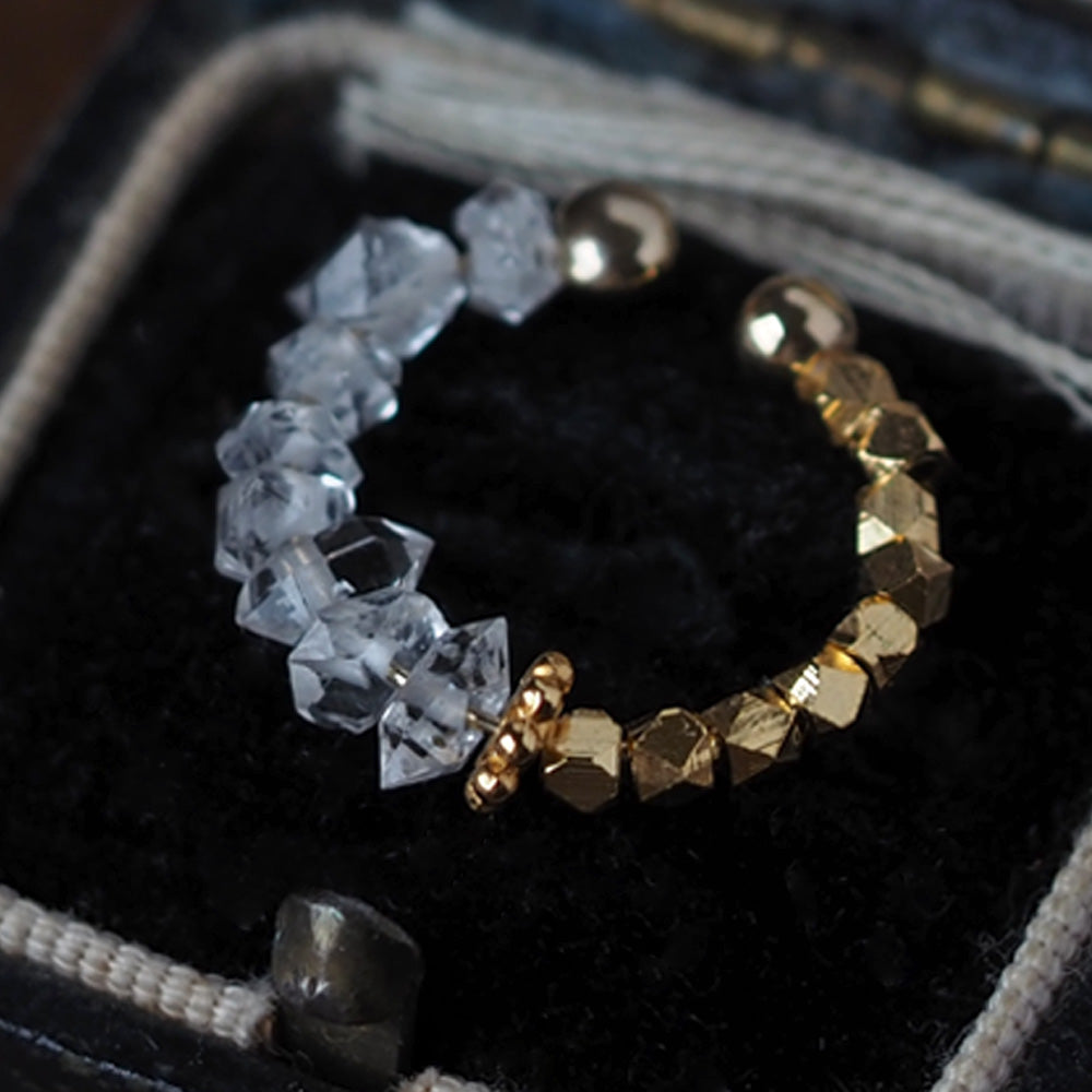 | 2way | Herkimer diamond x gold ear cuff | High quality AAA