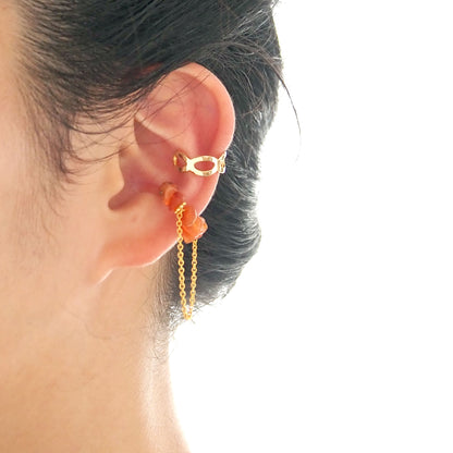 Natural stone Sazare crystal ear cuff | April birthstone