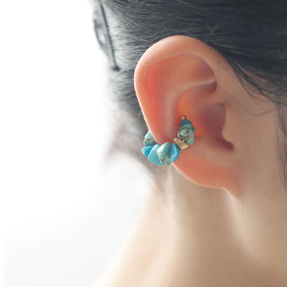 Natural stone Sazare crystal ear cuff | April birthstone