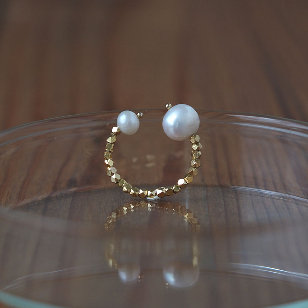 | 2way | Freshwater pearl x gold ear cuff