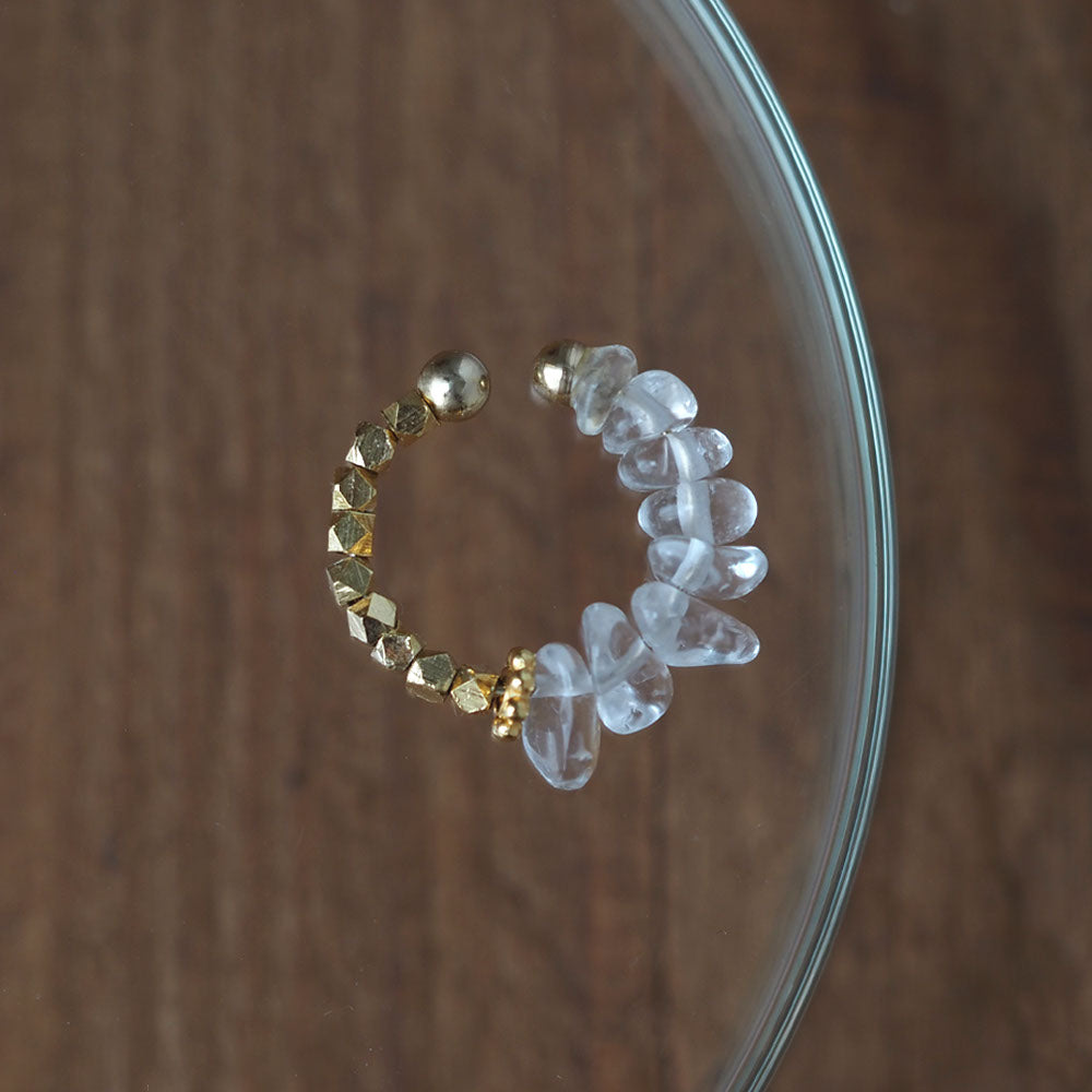 | 2way | Freshwater pearl x gold ear cuff