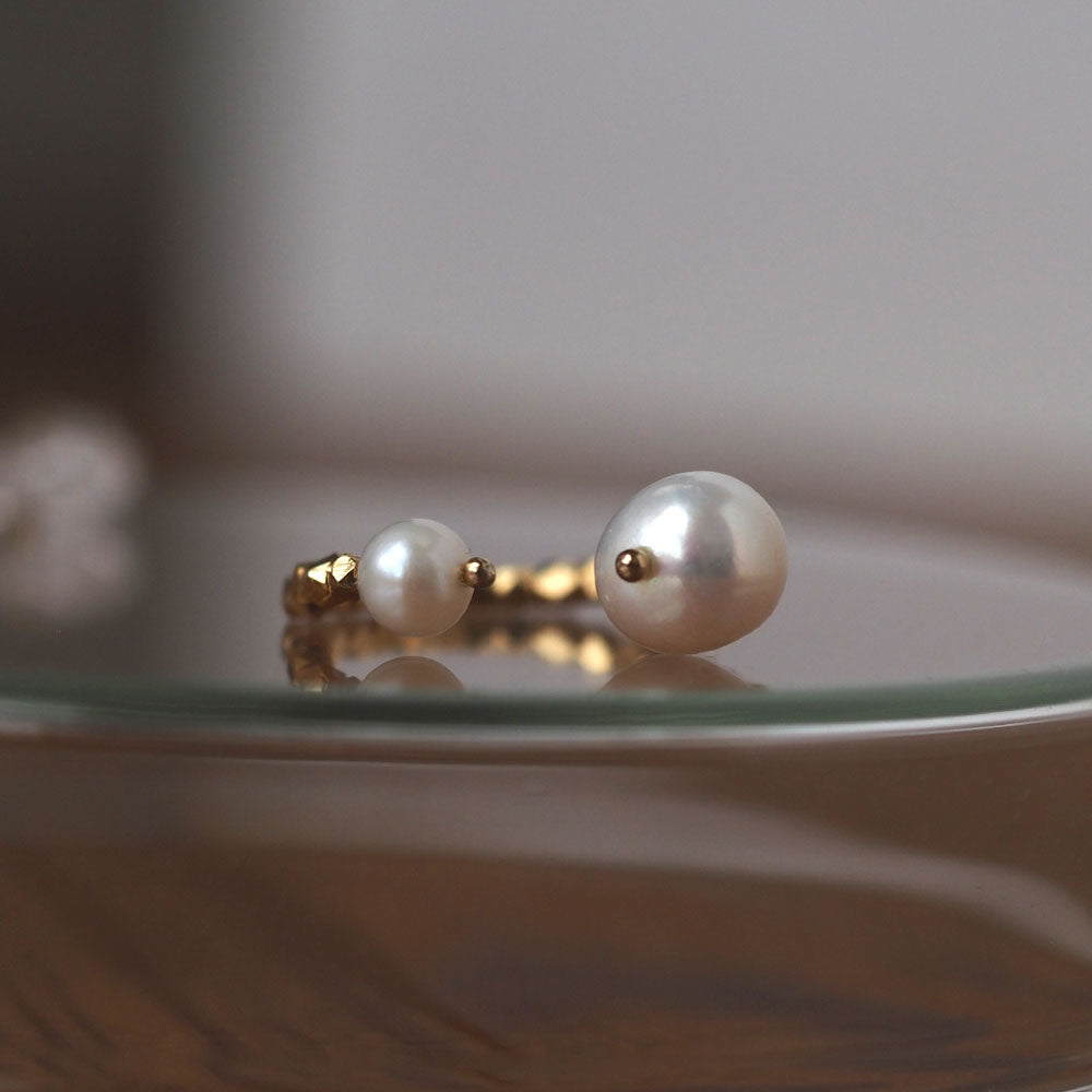 | 2way | Freshwater pearl x gold ear cuff