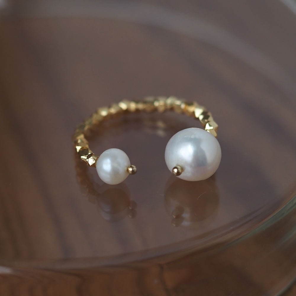 | 2way | Freshwater pearl x gold ear cuff