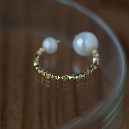 | 2way | Freshwater pearl x gold ear cuff