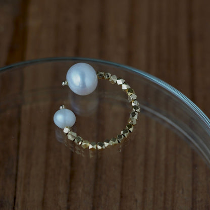 | 2way | Freshwater pearl x gold ear cuff