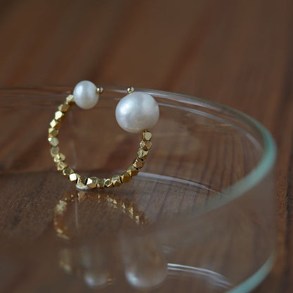 | 2way | Freshwater pearl x gold ear cuff