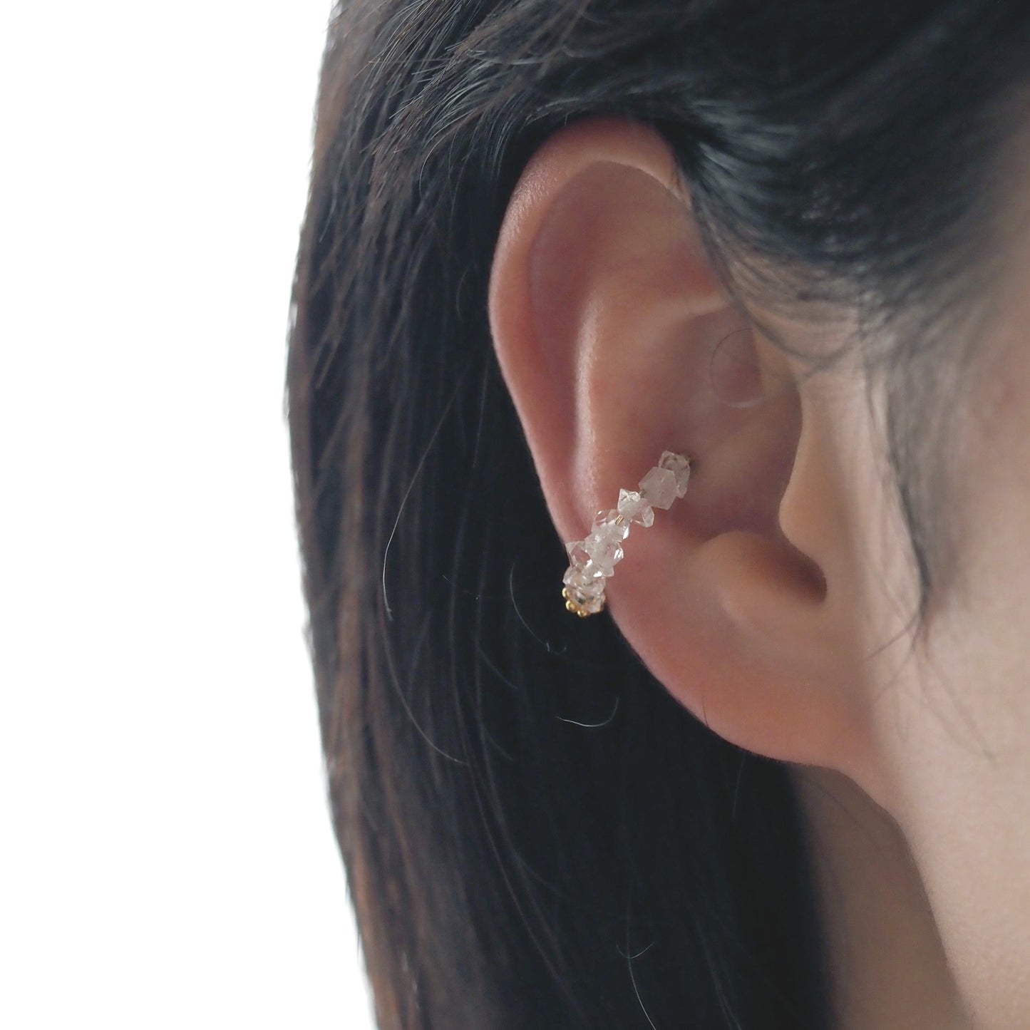 | 2way | Herkimer diamond x gold ear cuff | High quality AAA