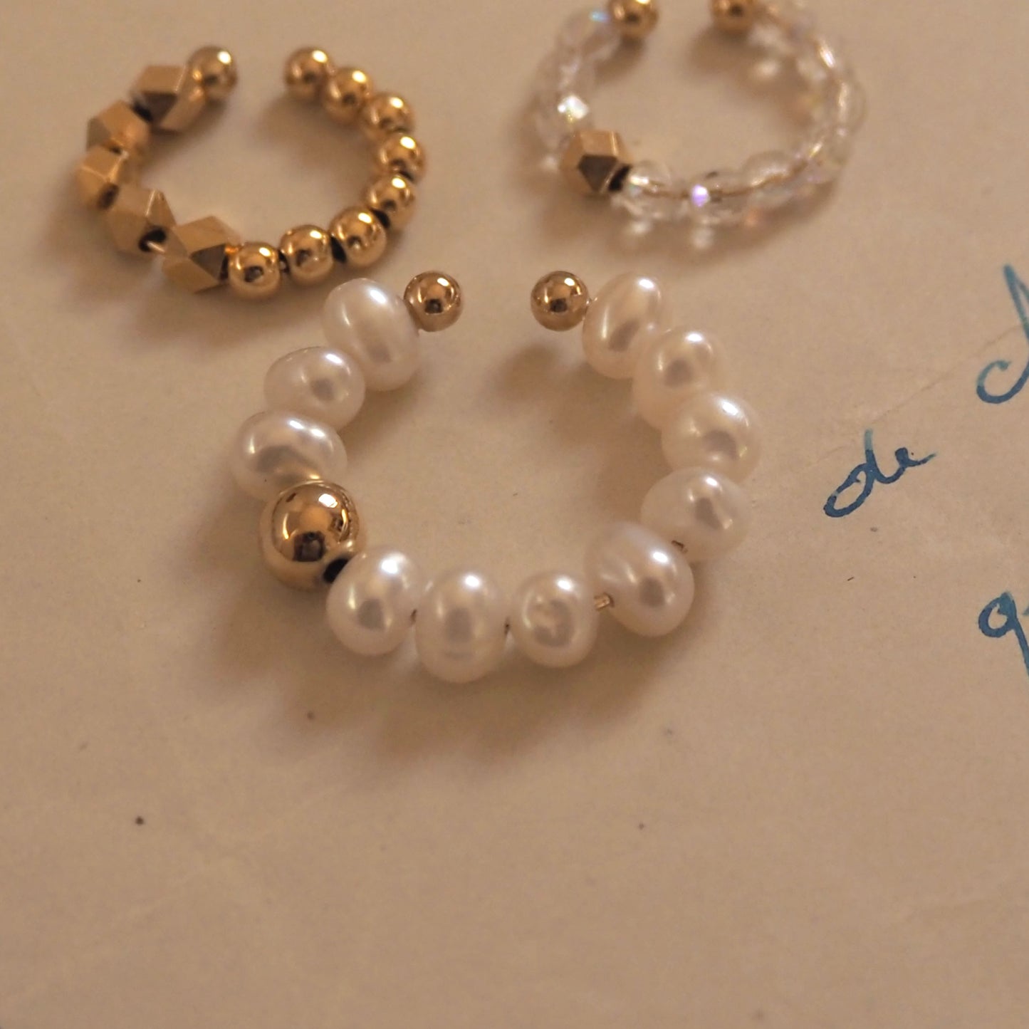 ｜3way｜Freshwater pearl ring cuff｜June birthstone