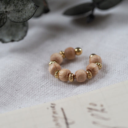 natural wood ear cuff