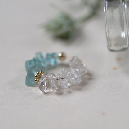 Natural stone Sazare crystal ear cuff | April birthstone