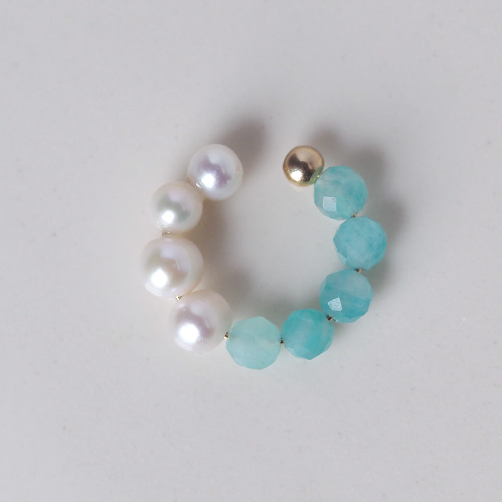 | 2way | Amazonite silica x freshwater pearl ear cuff