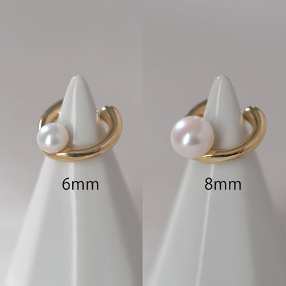 Falling freshwater pearl ear cuff | 6mm/8mm | High quality AAA | Nickel-free plating