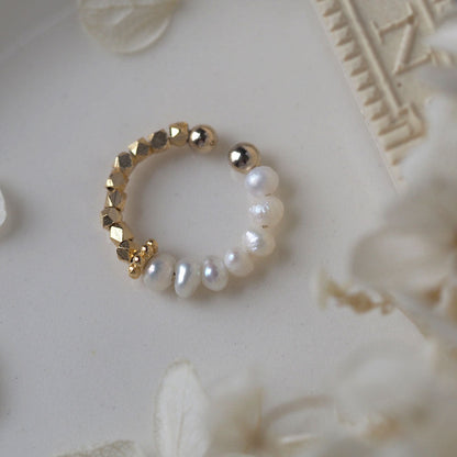 | 2way | Freshwater pearl x gold ear cuff