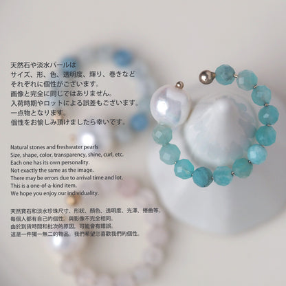 | 2way | Amazonite silica x freshwater pearl ring cuff | Ear cuff/ring