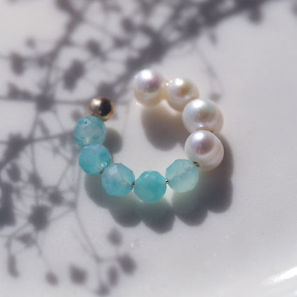 | 2way | Amazonite silica x freshwater pearl ear cuff