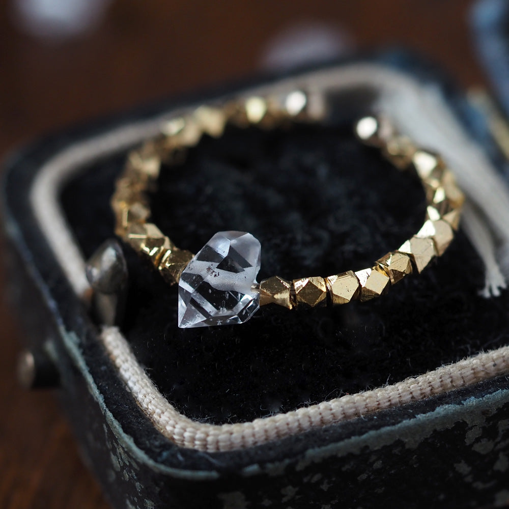 | 2way | Herkimer diamond ring cuff | Ear cuff/ring | Large AAA