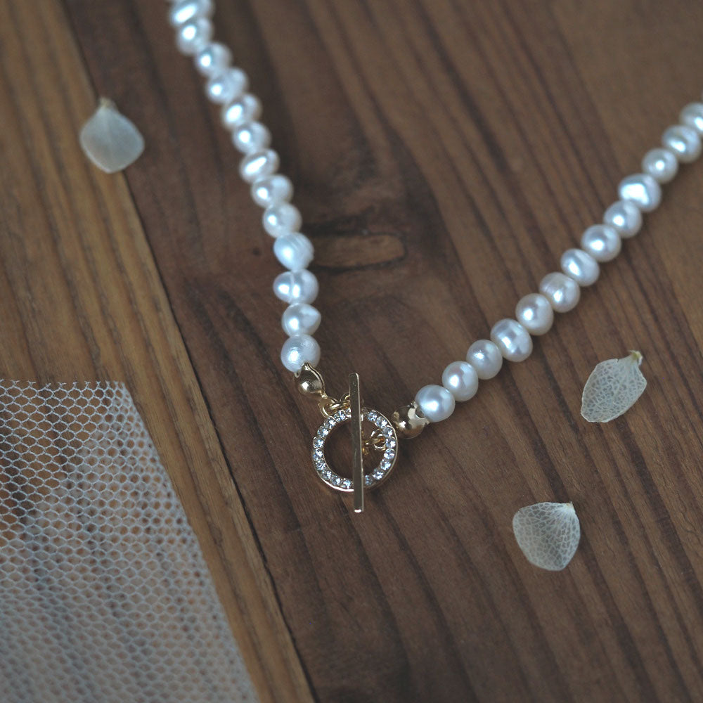 ｜2way｜Freshwater pearl necklace｜With mantel stone｜Quality AA+