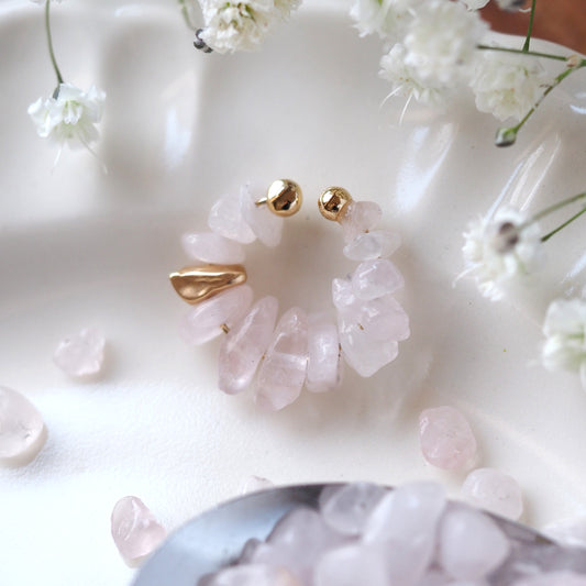 Natural stone Sazare crystal ear cuff | April birthstone