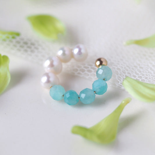 | 2way | Amazonite silica x freshwater pearl ear cuff