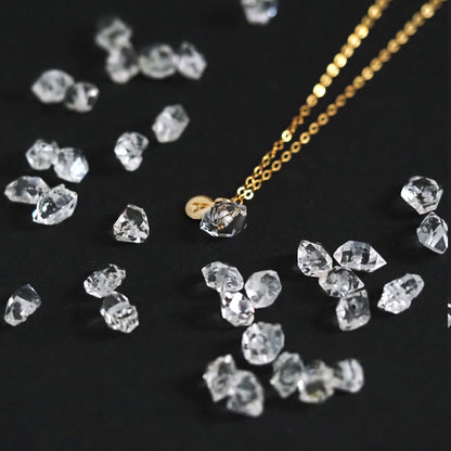 Herkimer Diamond | 14kgf Necklace | Selectable initials | Adjustable length | Large AAA ~Personalize