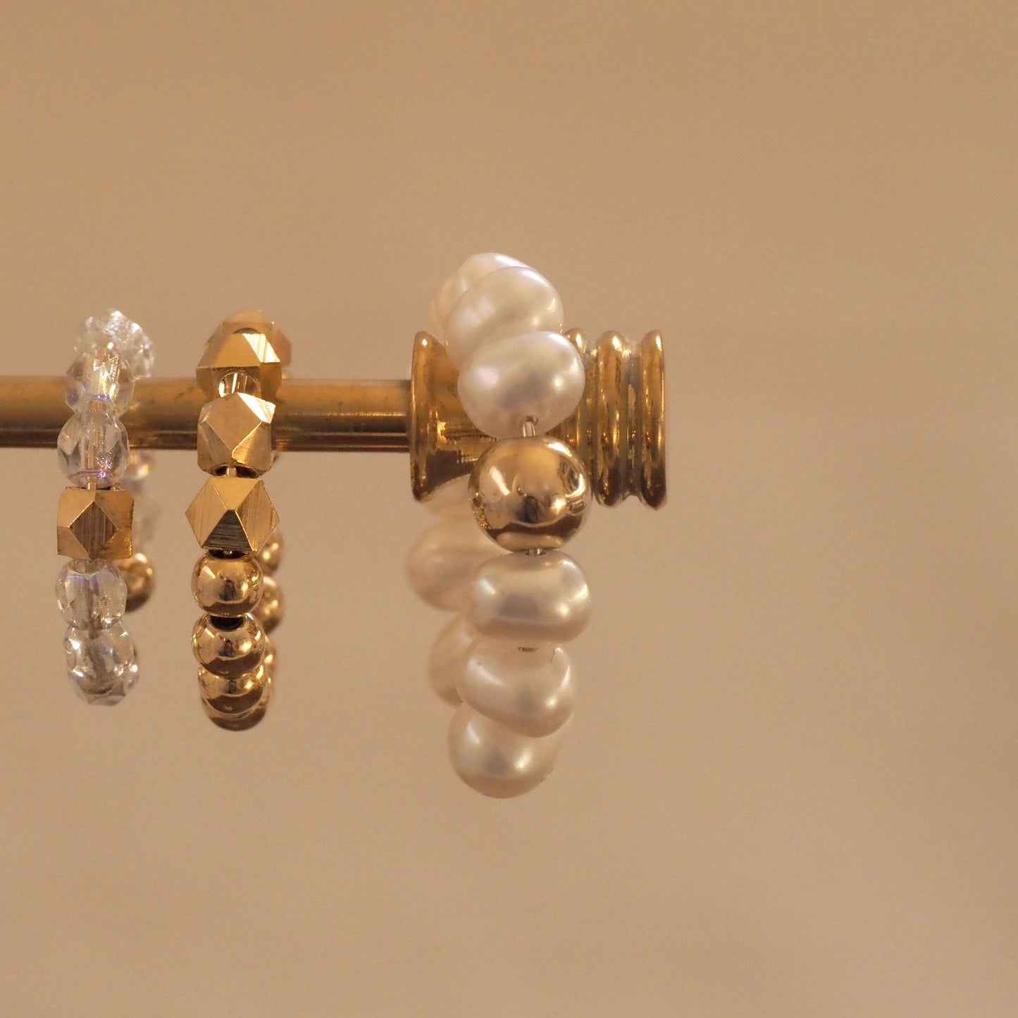 ｜3way｜Freshwater pearl ring cuff｜June birthstone