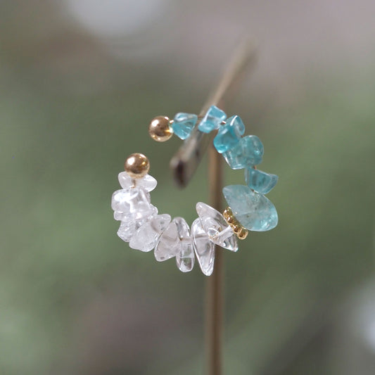 Natural stone Sazare crystal ear cuff | April birthstone