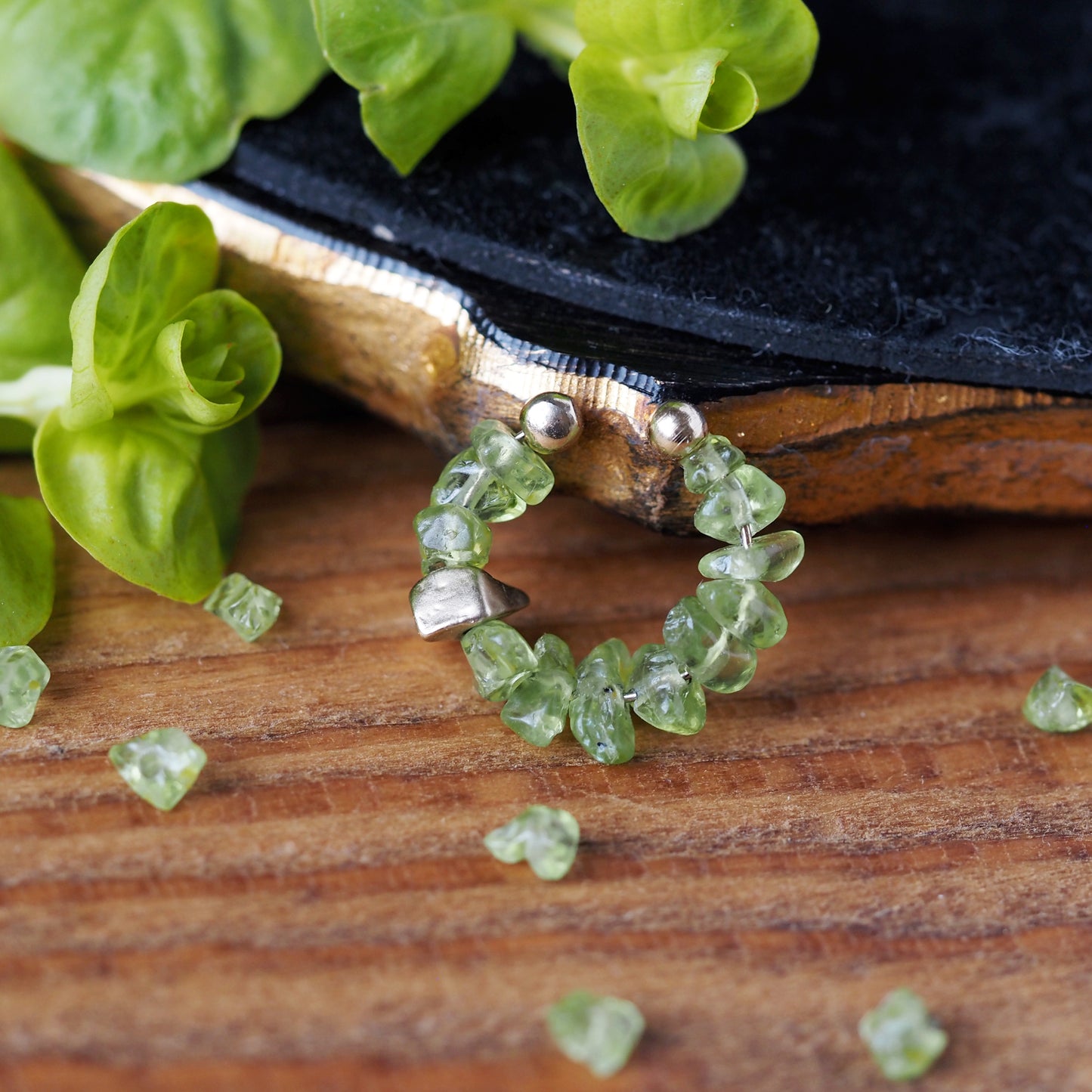 Natural stone Sazare crystal ear cuff | April birthstone