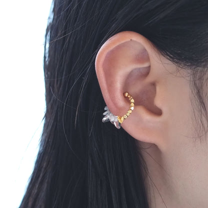 | 2way | Freshwater pearl x gold ear cuff