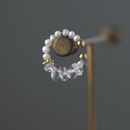 | 2way | Freshwater pearl x gold ear cuff