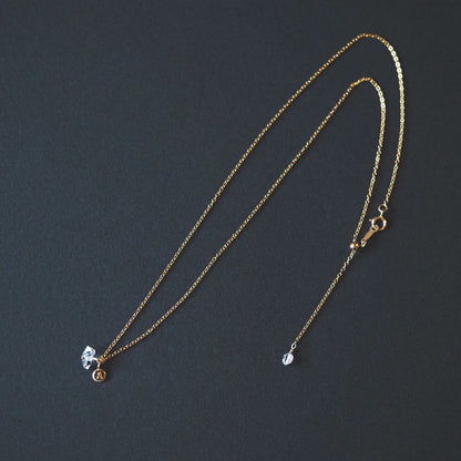 Herkimer Diamond | 14kgf Necklace | Selectable initials | Adjustable length | Large AAA ~Personalize