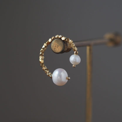 | 2way | Freshwater pearl x gold ear cuff