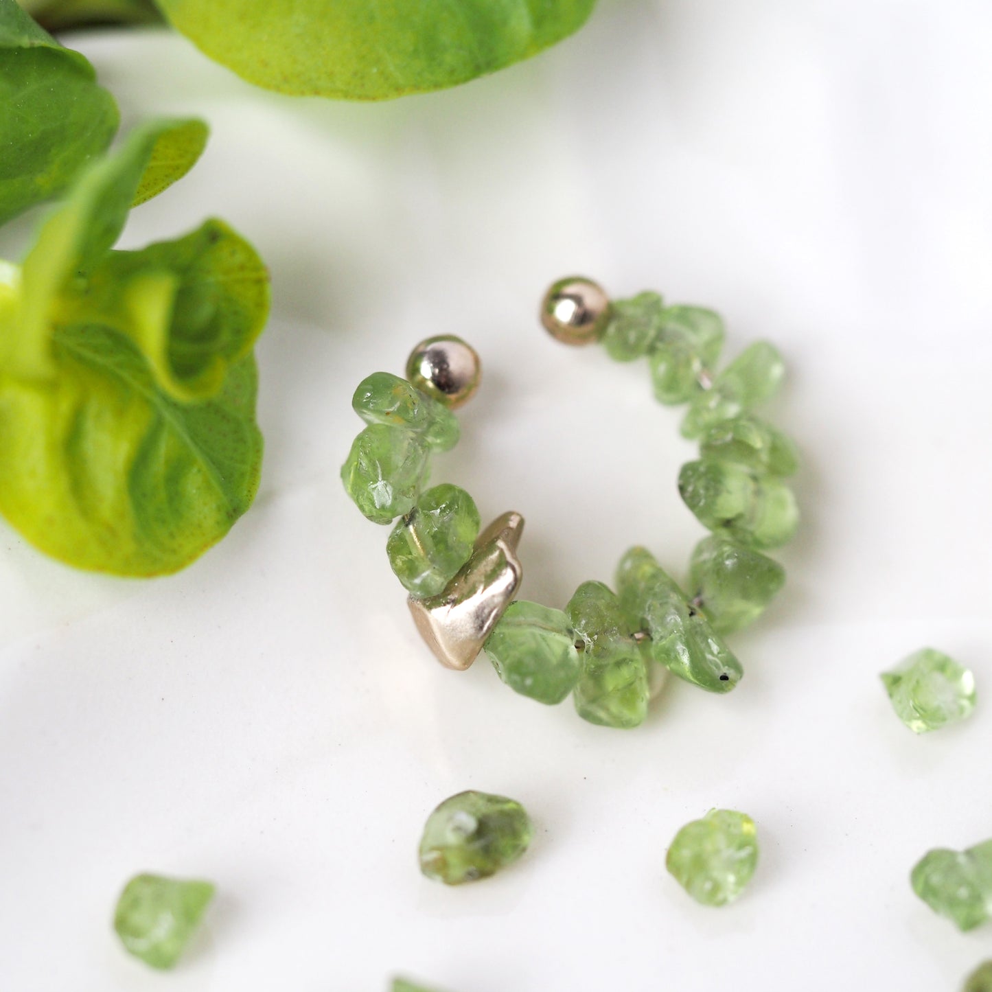 Natural stone Sazare crystal ear cuff | April birthstone