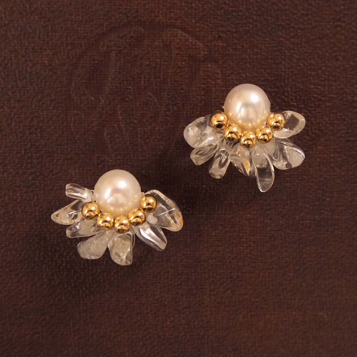 Flare｜Freshwater pearl x natural stone Sazare crystal &lt;&lt;Earrings/Earrings&gt;&gt;